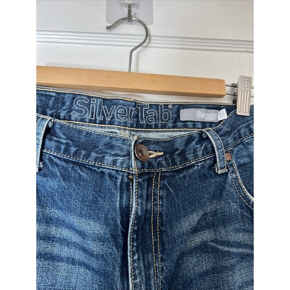 Levi's Vintage Silver Tab Baggy Skater Blue Jeans 34W Y2K - Picture 3 of 16